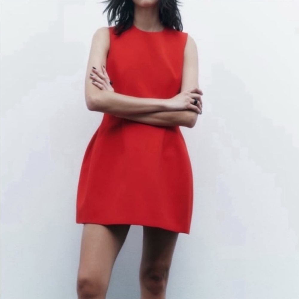 Zara Elegant Red Sleeveless Dress size M